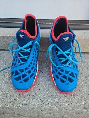 Men's Athletic Trail Shoes - Blue with Coral Trim